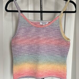 Frankie’s Bikinis Courtney Knit Scoop Tank, Cotton Candy